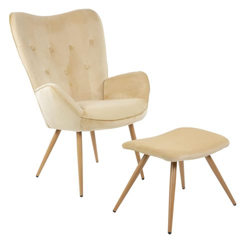 4250263740151 - Albatros Ohrensessel mit Hocker YORK Samt Bezug bequem gepolstert Fernsehsessel Polstersessel Farbe OhrensesselBeige 4250263740151 - Albatros Ohrensessel mit Hocker YORK Samt Bezug bequem gepolstert Fernsehsessel Polstersessel Farbe OhrensesselBeige
