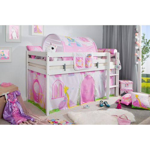 4251105962618 - TiCAA Hochbett Prinzessin Liora inkl Zubehör Kiefer weiß