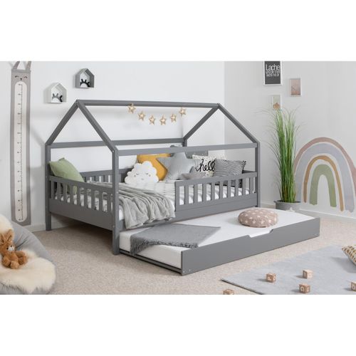 4251105969570 - TiCAA TiCAA Kinderbett Hausbett Kay 90x200 cm 100x200 cm 120x200 cm 140x200 für Jungen & Mädchen inkl Rolllattenrost Matratze Zusatzbett und Rausfallschutz variabel Montessori Bett weiß aus Kiefer Massivholz 4251105969570 - TiCAA TiCAA Kinderbett Hausbett Kay 90x200 cm 100x200 cm 120x200 cm 140x200 für Jungen & Mädchen inkl Rolllattenrost Matratze Zusatzbett und Rausfallschutz variabel Montessori Bett weiß aus Kiefer Massivholz