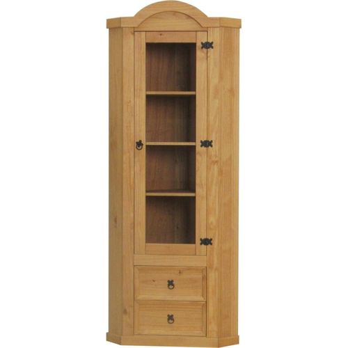 4260436826254 - Eckschrank New Mexico Kiefer massiv natur Mexiko Wohnzimmer Vitrine Schrank