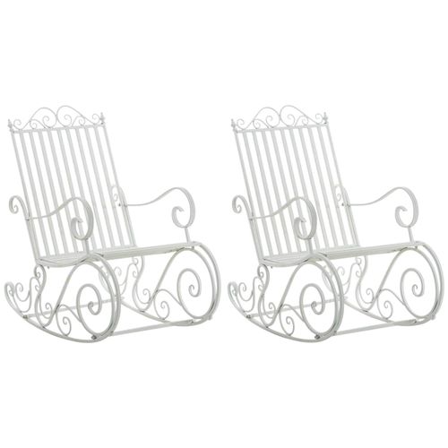 4251756467777 - 2er Set Eisen-Schaukelstühle Smilla im Landhausstil I Schwingstühle mit hoher Rückenlehne mit Armlehnen 4251756467777 - 2er Set Eisen-Schaukelstühle Smilla im Landhausstil I Schwingstühle mit hoher Rückenlehne mit Armlehnen