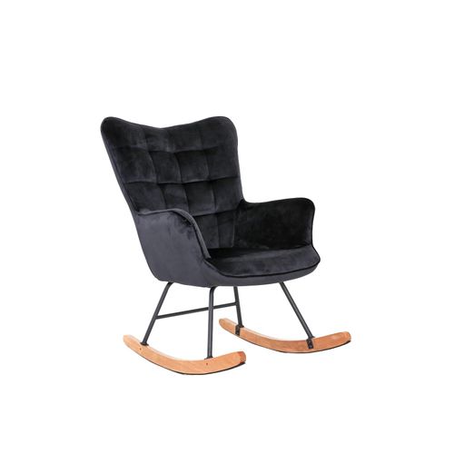 4251942229622 - Schaukelstuhl RICHIE Samtbezug schwarz Gestell schwarz buche natur 4251942229622 - Schaukelstuhl RICHIE Samtbezug schwarz Gestell schwarz buche natur