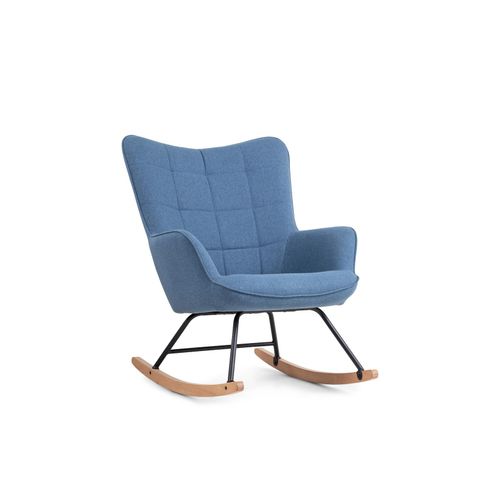 4251942207309 - Schaukelstuhl RICHIE Metall-Gestell schwarz Kufen aus Buche Webstoff blau mit Steppung B 72 H 92 T 92 cm 4251942207309 - Schaukelstuhl RICHIE Metall-Gestell schwarz Kufen aus Buche Webstoff blau mit Steppung B 72 H 92 T 92 cm