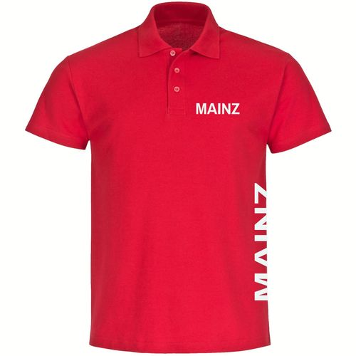 4068859084318 - multifanshop Poloshirt - Mainz - Brust & Seite - Druck weiß - Polo