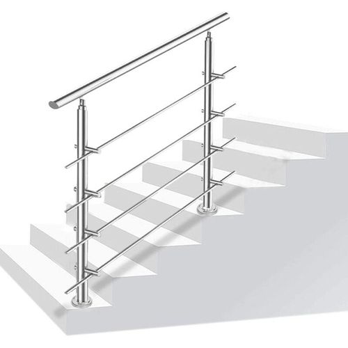 9475631419490 - Edelstahl Handlauf Geländer Bausatz mit ohne Querstreben für Treppengeländer innen & außen Balkon (160cm 4 Querstreben)