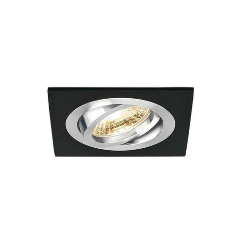 4251810869172 - - Einbaustrahler GU10 Einbaurahmen 35° Schwenkbar Ø75mm Bohrloch Aluminium inkl GU10 5W Neutralweiß 410 Lumen led Leuchtmittel Schwarz Eckig