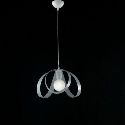 8050713211172 - Bonetti Illumina - Studio Pendelleuchte in Weiß Grau Eisen ein Licht 32x h24 cm