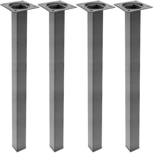 8434852086653 - PrimeMatik - Quadrat Tischbeine für Schreibtische Schränke Möbel aus schwarz Stahl 75cm 4-Pack