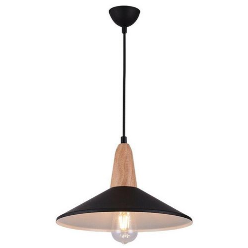5213007830470 - Larissa Lighting - Razgrad Dome Deckenpendelleuchte 1x E27 Schwarz-Holz 5213007830470 - Larissa Lighting - Razgrad Dome Deckenpendelleuchte 1x E27 Schwarz-Holz