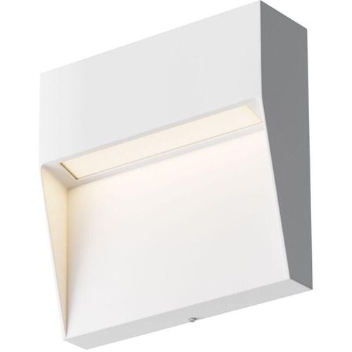 4255596716743 - Licht-erlebnisse - Außenleuchte Wand led Aluminium IP54 Weiß eckig warmweiß 3000 k 100 lm Modern Außenlampe