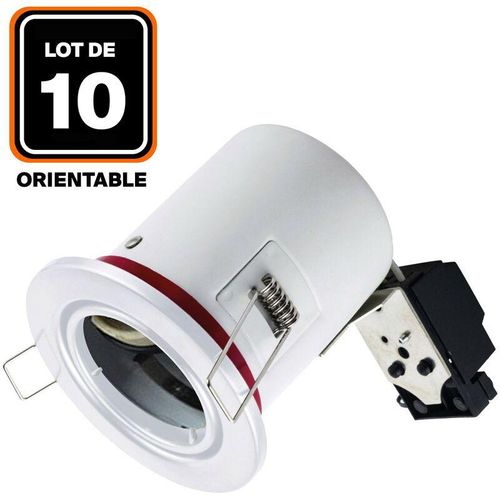 9504981895620 - Europalamp - 10 Supports Spot bbc Orientable Blanc IP20 avec Douille GU10