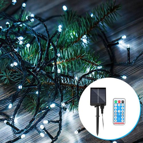 9412302787441 - 30M 300 led Solar Lichterkette IP44 8 Modi Innen Außen WeihnachtenParty Garten Hochzeit Wasserdicht Beleuchtung Deko Kaltweiß - Tolletour