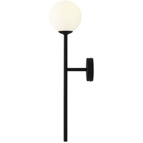 4255596684707 - Licht-erlebnisse - Wandleuchte Metall Glas h 58 cm Schwarz Weiß E14 Kugel Schirm Modern Wandlampe