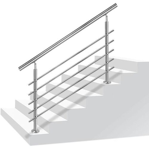 0765351587388 - Hengmei - Geländer Handläufe aus Edelstahl Treppengeländer Geländer Außen Innen Brüstungsgeländer Balkongeländer 180CM mit 5 Querstangen 0765351587388 - Hengmei - Geländer Handläufe aus Edelstahl Treppengeländer Geländer Außen Innen Brüstungsgeländer Balkongeländer 180CM mit 5 Querstangen