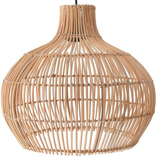 5056667084049 - Privatefloor - Rattan-Deckenlampe - Boho-Bali-Design-Pendelleuchte - Elan Naturfarben - Metall Rattan - Naturfarben