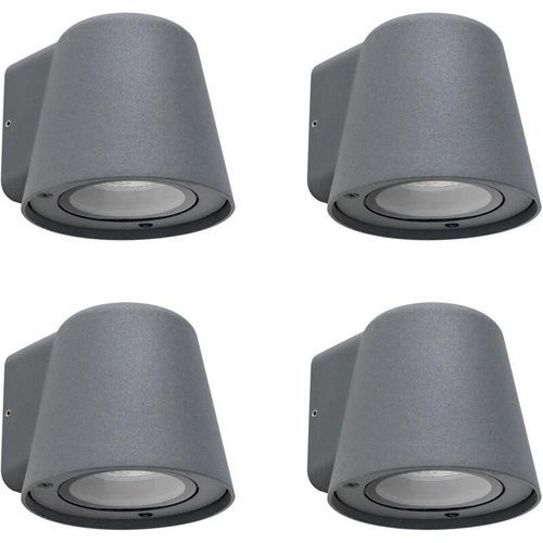 8445386842356 - Forlight - Cone - 4 Apliques de Pared Exterior de 1 Foco GU10 con IP44 de Color Negro