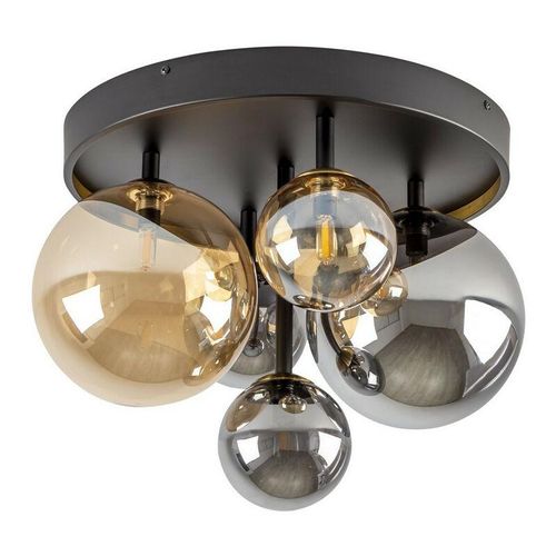 8435435334796 - Schuller Lighting - Schuller dark 5 Light Globe Deckenleuchte Schwarz Messing 2-Ton-Kristall G9