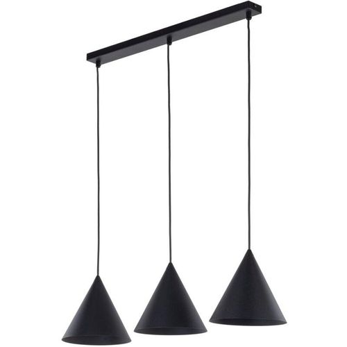 4255596700629 - Licht-erlebnisse - Pendelleuchte Metall h max 120 cm Schwarz E27 3-flammig länglich Retro