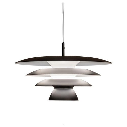 7391534064167 - - DaVinci 50cm Modern Dome Pendelleuchte Flach Schwarz 1x E27