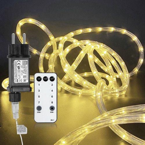 9460565086818 - TolleTour LED Lichterschlauch LED Lichterkette 8 Modi IP65 Wasserdicht Lichtschlauch Außen Garten Party Weihnachten Deko Warmweiß 20M - Warmweiß