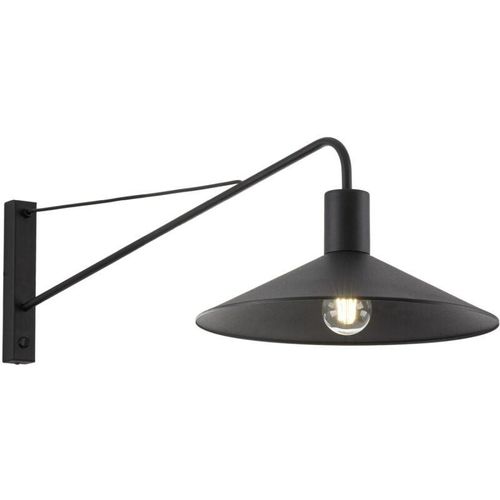 4255596702425 - Licht-erlebnisse - Wandlampe Metall E27 b 36 cm mit Schalter Schwarz Retro Design Wandleuchte