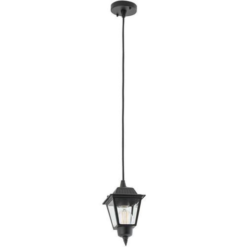 4255596661173 - Pendelleuchte außen Aluminium E27 IP44 B 13 cm H max 100 cm Schwarz Rustikal Außenleuchte