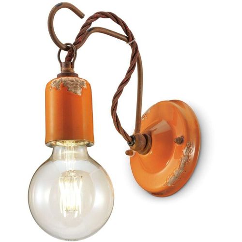 4255596710369 - Wandleuchte Metall E27 H 18 cm Orange Shabby Antik Vintage Wandlampe