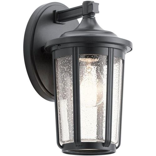 4255596729613 - Licht-erlebnisse - Wandlampe außen Glas Aluminium E27 IP44 h 279 cm Schwarz Vintage Außenlampe Wand