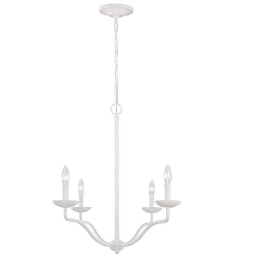 4255596731104 - Licht-erlebnisse - Kronleuchter Metall 61 cm breit h max 2211 cm Weiß E14 4-flammig Landhausstil