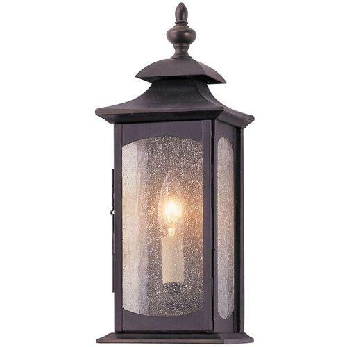 4255596730268 - Außenlampe Wand Aluminium Glas E14 IP44 H 356 cm in ölgeriebenes Bronze Rustikal Wandlampe außen