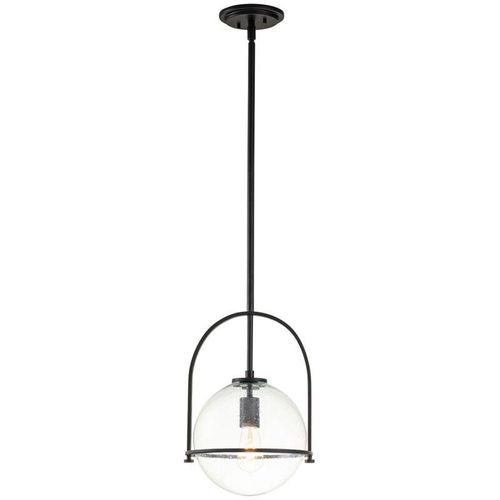 4255596734969 - Licht-erlebnisse - Pendelleuchte Metall Glas rund d 289 cm h max 1294 cm Schwarz E27 Kugel Schirm Vintage Design