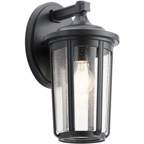 4255596729590 - Licht-erlebnisse - Außenwandleuchte Glas Aluminium E27 IP44 h 371 cm Schwarz Vintage Wandleuchte außen