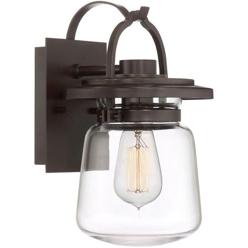 4255596730190 - Licht-erlebnisse - Wandleuchte außen Aluminium Glas h 296 cm IP44 in Bronze dunkel E27 Vintage Außenwandlampe 4255596730190 - Licht-erlebnisse - Wandleuchte außen Aluminium Glas h 296 cm IP44 in Bronze dunkel E27 Vintage Außenwandlampe
