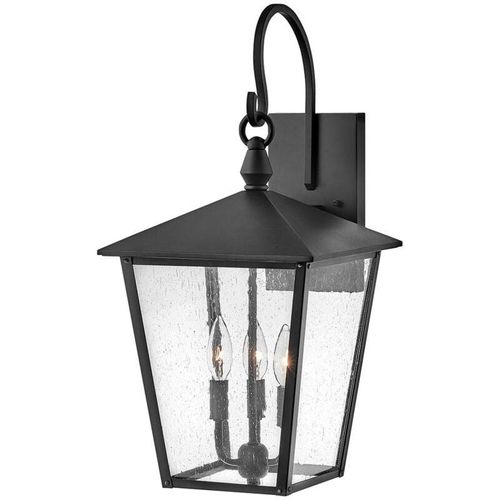 4255596729989 - Licht-erlebnisse - Wandlampe außen Aluminium Glas 585 cm hoch IP44 Schwarz E14 3-flammig Rustikal Außenleuchte Wand