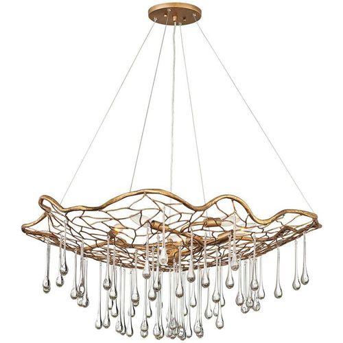 4255596734457 - Licht-erlebnisse - Pendelleuchte Metall E14 914 cm breit h max 3366 cm in Gold rund Modern Hängeleuchte