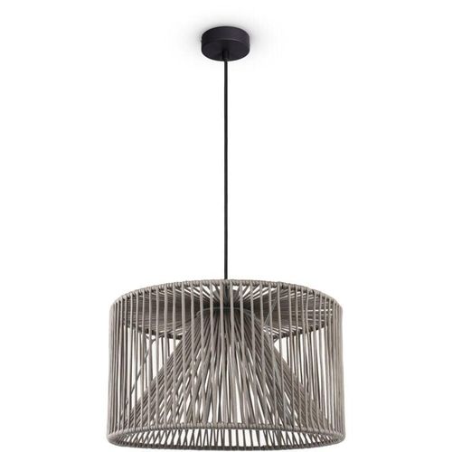 4061981243653 - Led Pendellampe Wohnzimmer Hängeleuchte Esszimmer Vintage Korboptik Boho Natur Pendelleuchte Schwarz 15 - Paco Home