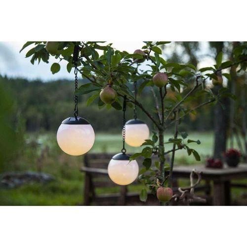 4041908128294 - - led Solar-Hängeleuchte Kugel ø 10cm 3er Set mit Metallkette inkl Clip je 1 led warmweiß