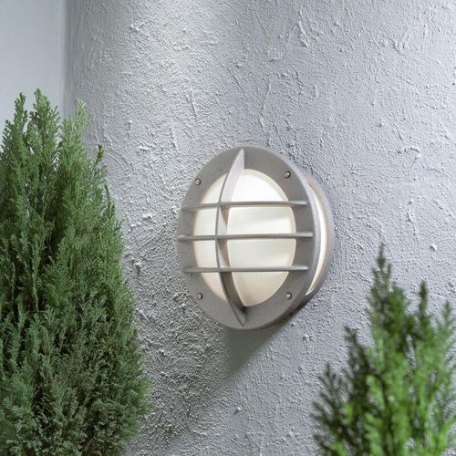 7318305153127 - Oden Outdoor Classic Bulkhead Wandleuchte aus grauem Aluminium IP23 - Konstsmide