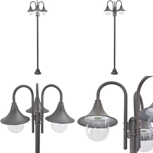 8721115702314 - Vidaxl - Garten-Pollerleuchte E27 220 cm Aluminium 3-Laterne Bronze - Gartenleuchte - Gartenleuchten - Home & Living - Braun 8721115702314 - Vidaxl - Garten-Pollerleuchte E27 220 cm Aluminium 3-Laterne Bronze - Gartenleuchte - Gartenleuchten - Home & Living - Braun