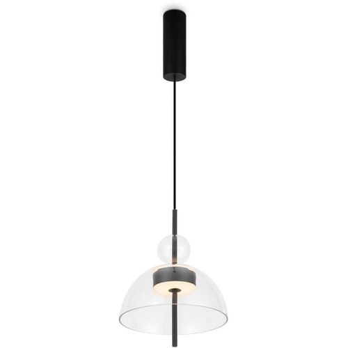 4255596717337 - Licht-erlebnisse - Hängeleuchte led Metall Glas h max 348 cm Schwarz 3000 k warmweiß 1200 lm Modern Hängelampe