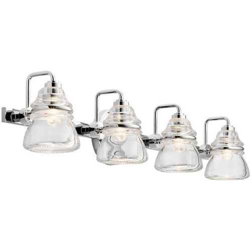 4255596735324 - Licht-erlebnisse - Badlampe Metall Glas b 783 cm IP44 Chrom poliert G9 4-flammig länglich 3000 k warmweiß 1200 lm