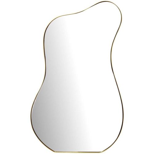 4251757722820 - Finebuy - Design Wandspiegel organische Form 100 cm moderner unregelmäßiger rahmenloser Spiegel asymmetrisch gold Badezimmer Schlafzimmer