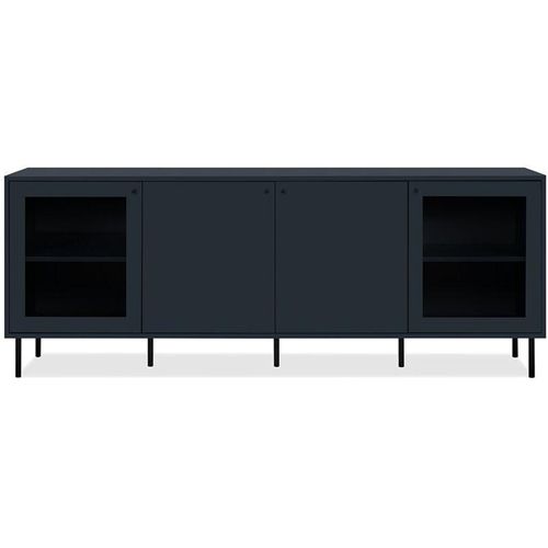 4251182716289 - Calicosy - Buffetschrank mit 4 Türen davon 2 Glastüren Marineblau L180 cm - bogota