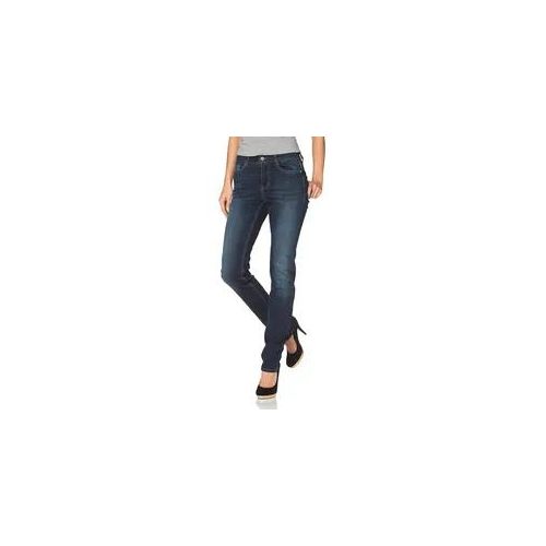 4057651529332 - Stretch-Jeans MAC Angela Gr 38 Länge 32 blau (new basic wash32) Damen Obermaterial 98% Baumwolle 2% Elasthan leichte Abriebeffekte Jeans schmal geschnitten