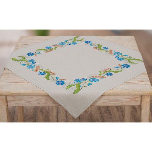 4058896347477 - Stickmitteldecke Kornblumen