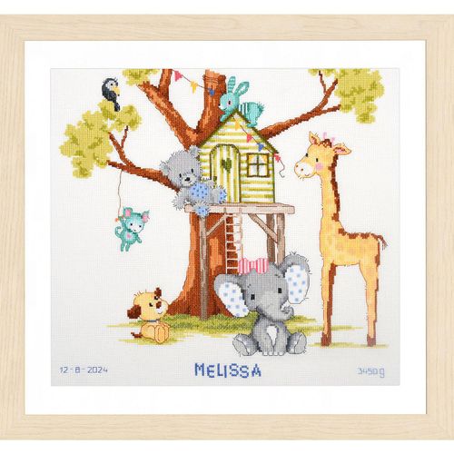 5413480649532 - Stickbild Tiere Baumhaus 38 x 36 cm