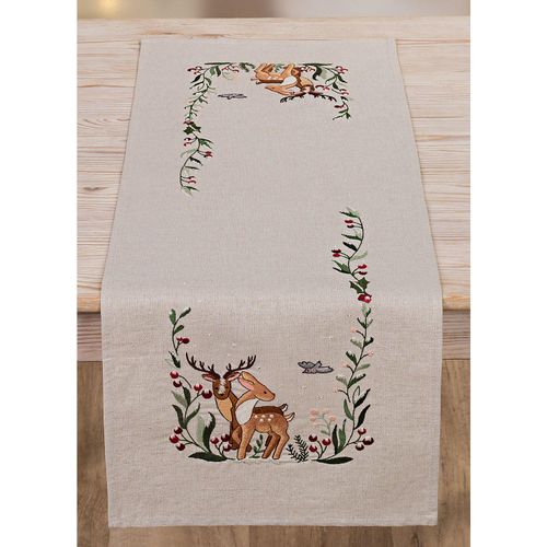 4058896347293 - Stickläufer Winterwald & Rehe