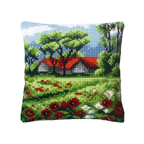 5902067331514 - Kreuzstichkissen Frühlings-Landschaft 5902067331514 - Kreuzstichkissen Frühlings-Landschaft