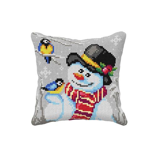 5902067329955 - Kreuzstichkissen Schneemann mit Hut 5902067329955 - Kreuzstichkissen Schneemann mit Hut