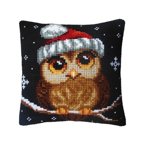 5902067331507 - Kreuzstichkissen Eule mit Mütze 5902067331507 - Kreuzstichkissen Eule mit Mütze
